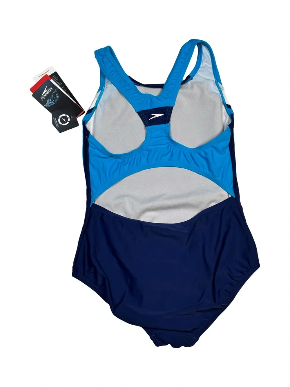 Speedo Girls Solid Infinity Splice One Piece In Navy Size 14 NWT